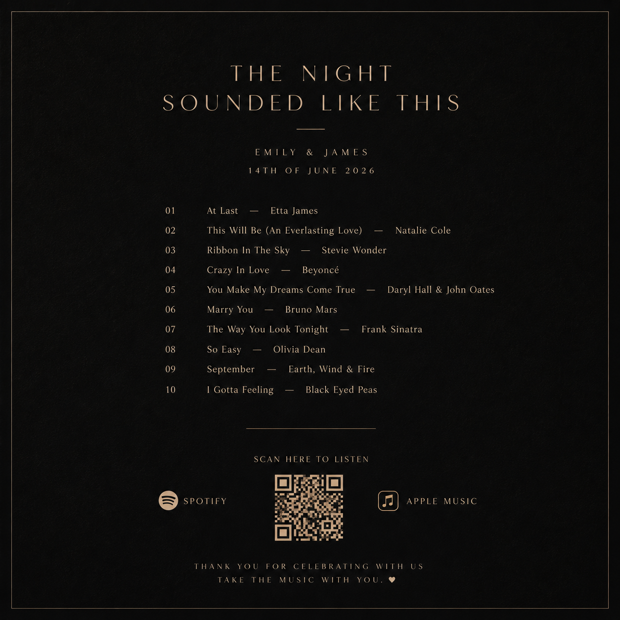 Album sleeve back — tracklist